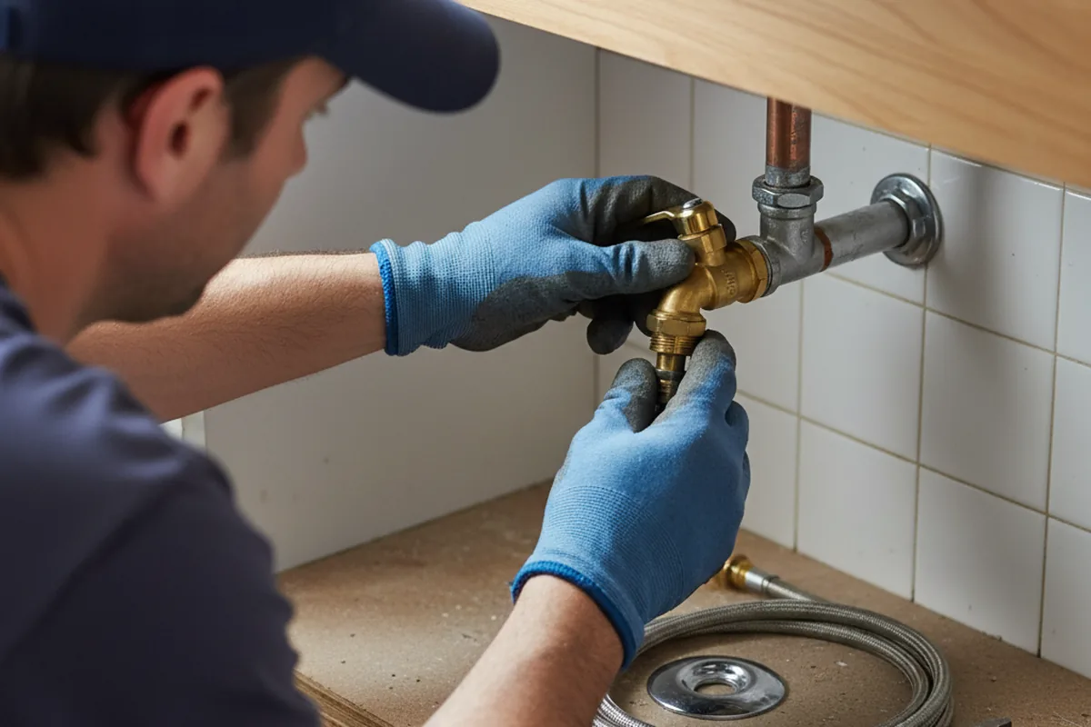 Shutoff valve and fitting work during Emergency Plumbing in Geigertown